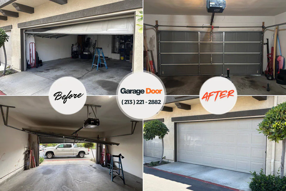 Before and after: garage door repair Delmar, DE